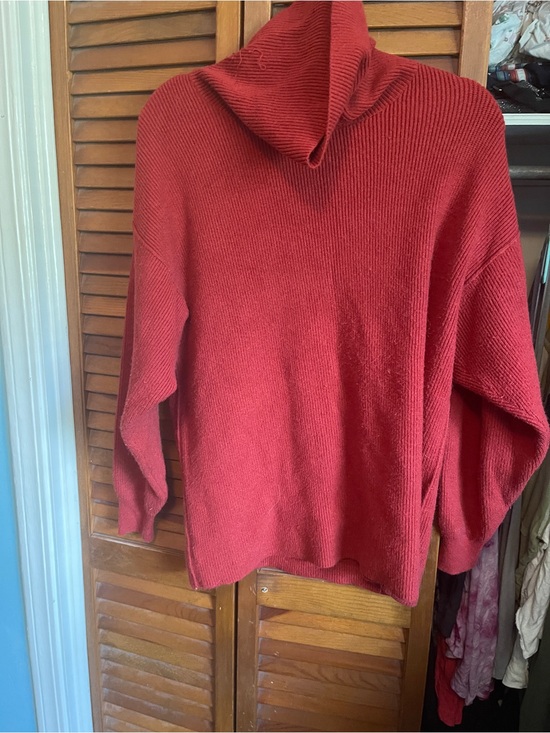 Free People Sweaters - Free People Ribbed Red Turtleneck Sweater